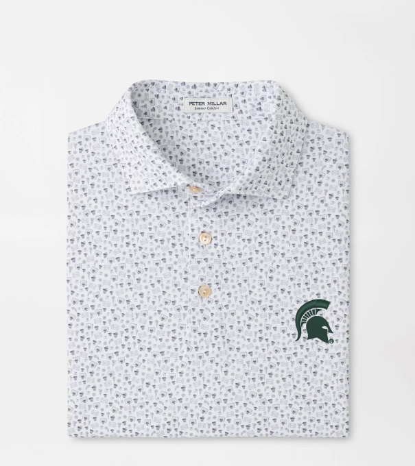 Michigan State Spartans Buzzer Beater Performance Jersey Polo in White