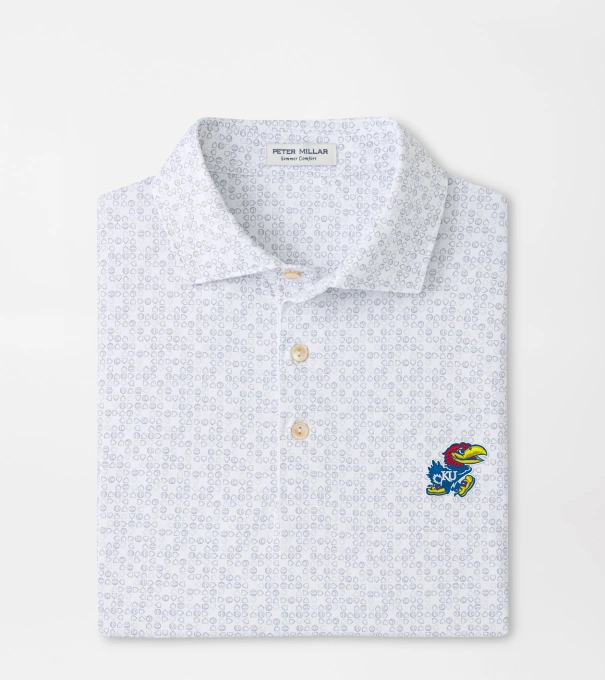 Kansas Bases Loaded Performance Jersey Polo in White