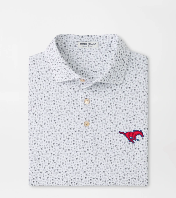 SMU Buzzer Beater Performance Jersey Polo in White