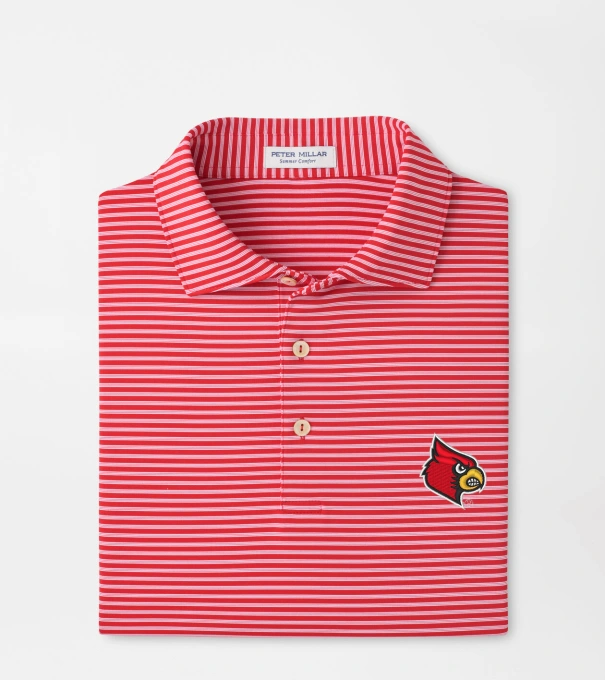 Louisville Tiebreaker Performance Jersey Stripe Polo in Red3