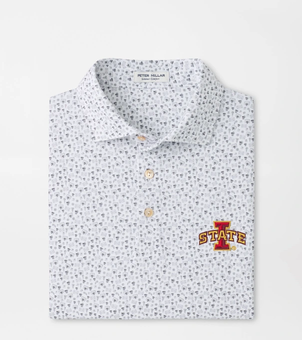 Iowa State Buzzer Beater Performance Jersey Polo in White