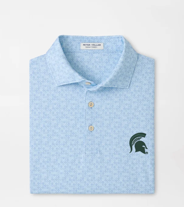 Michigan State Spartans Bases Loaded Performance Jersey Polo in PALE BLUE