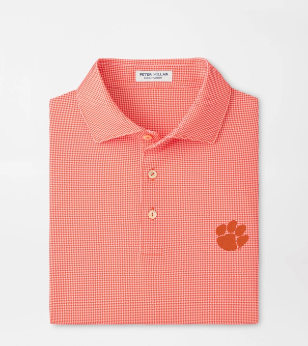 Clemson Border Performance Jersey Polo in Orange6