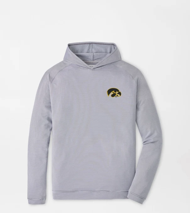 Iowa Pine Sugar Stripe Performance Hoodie in Iron