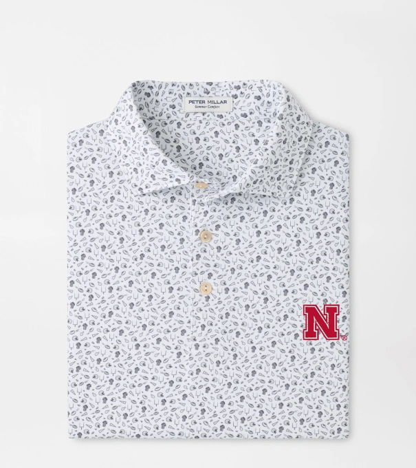 Nebraska Kick Off Performance Jersey Polo in Gale Grey