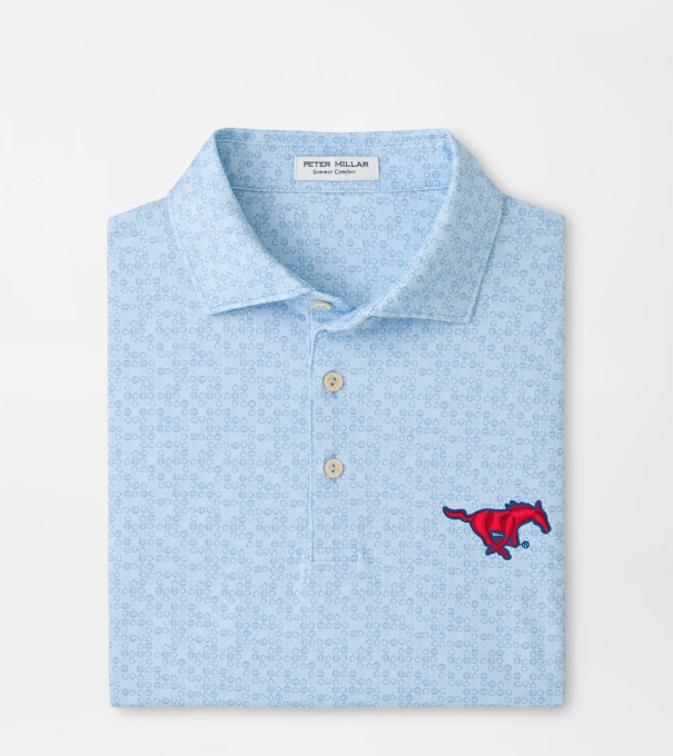 SMU Bases Loaded Performance Jersey Polo in PALE BLUE