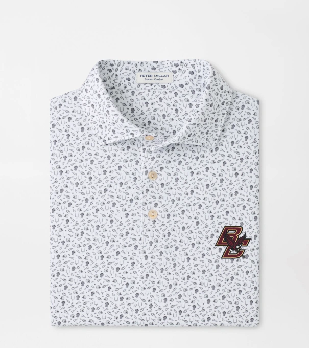 Boston College Kick Off Performance Jersey Polo in Gale Grey