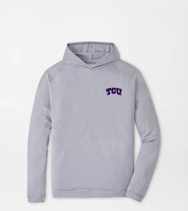 TCU Pine Sugar Stripe Performance Hoodie in Iron