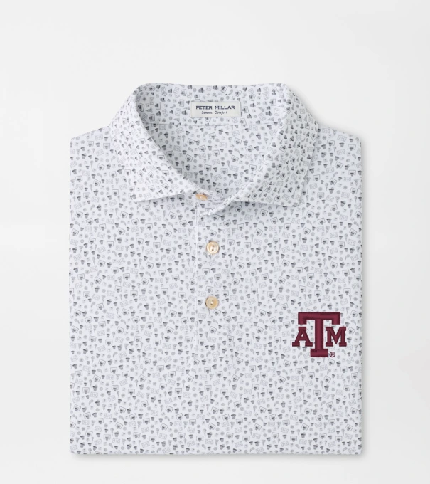 Texas A&M Buzzer Beater Performance Jersey Polo in White