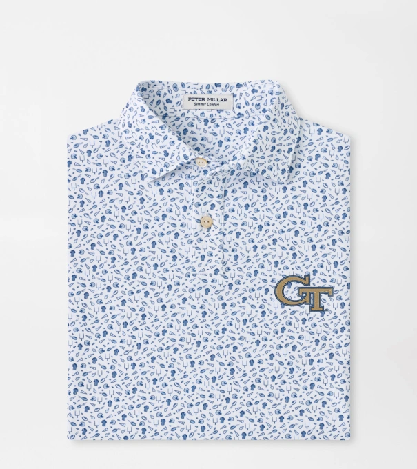 Georgia Tech Kick Off Youth Performance Jersey Polo in Blue Frost