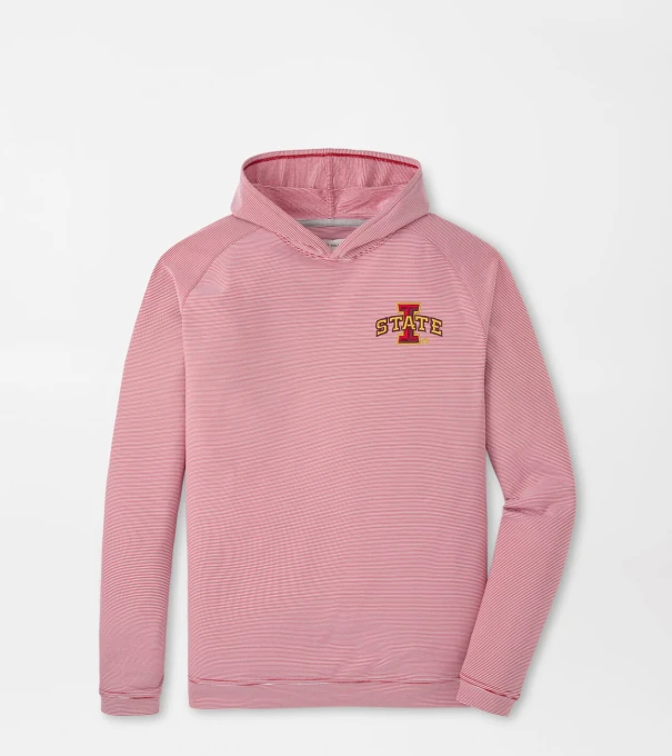 Iowa State Pine Sugar Stripe Performance Hoodie in Crimson1