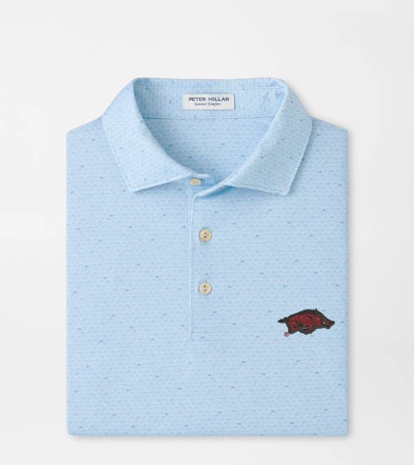 Arkansas On The Ball Performance Jersey Polo in PALE BLUE