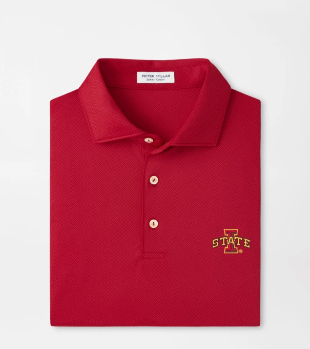 Iowa State Hugo Performance Jersey Polo in Crimson1