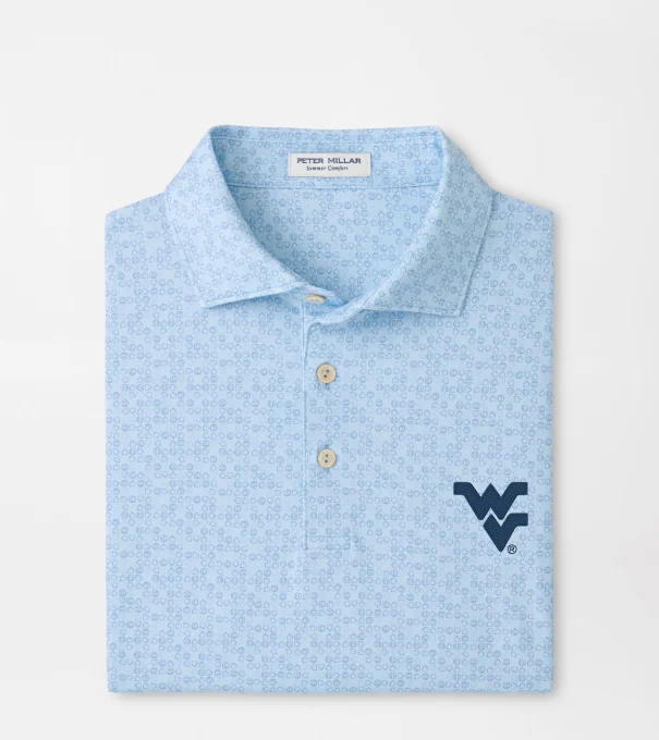 West Virginia Bases Loaded Performance Jersey Polo in PALE BLUE