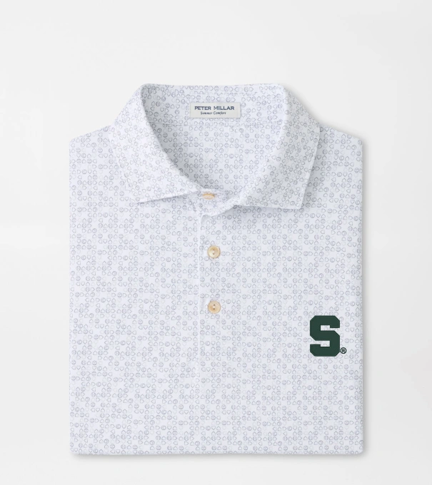 Michigan State Bases Loaded Performance Jersey Polo in White