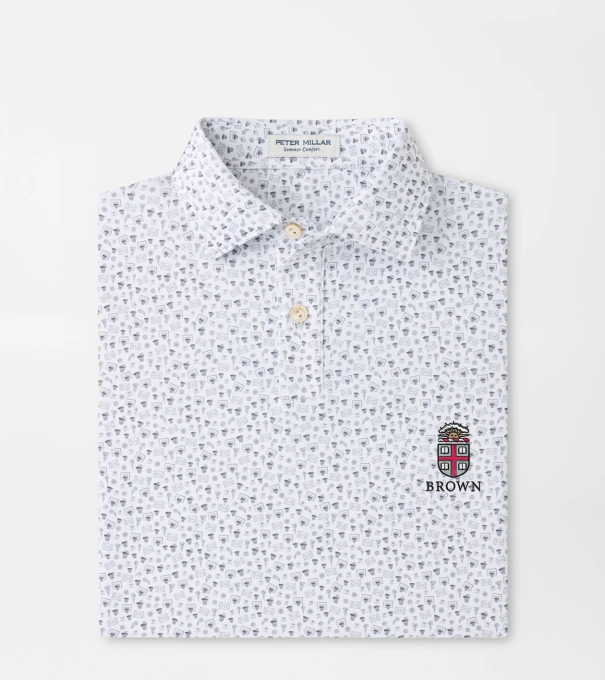Brown University Buzzer Beater Youth Performance Jersey Polo in White