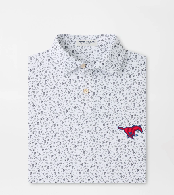 SMU Kick Off Youth Performance Jersey Polo in Gale Grey