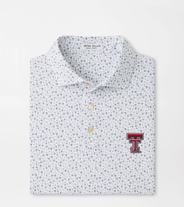 Texas Tech Buzzer Beater Performance Jersey Polo in White