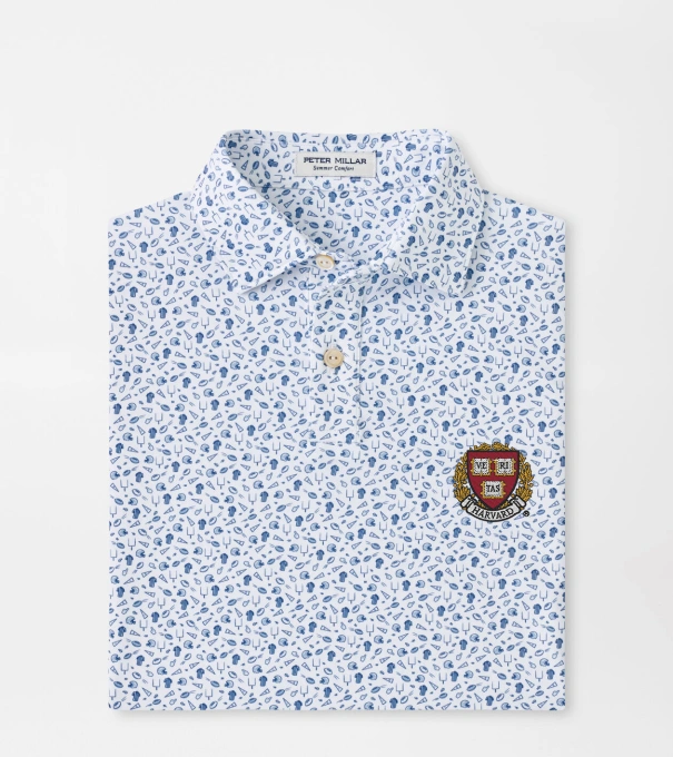 Harvard Kick Off Youth Performance Jersey Polo in Blue Frost