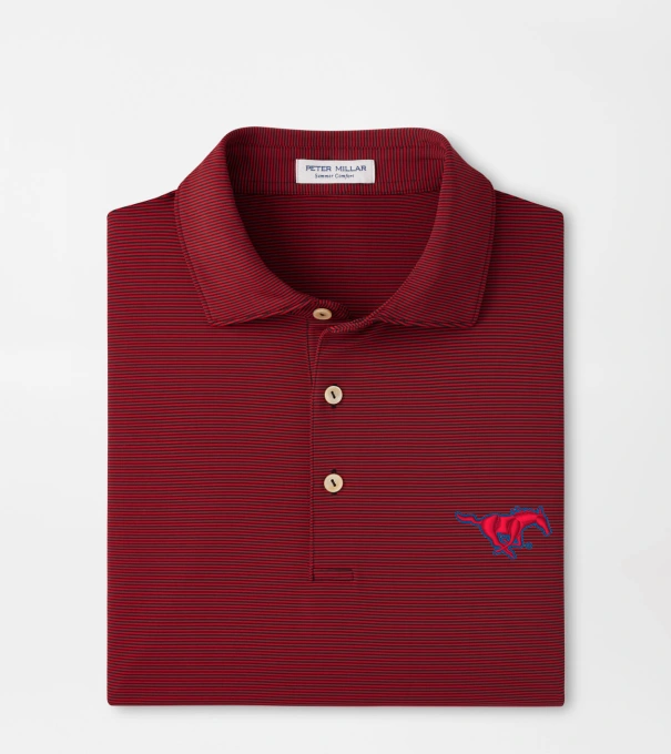 SMU Jubilee Performance Jersey Polo in Black / Red3