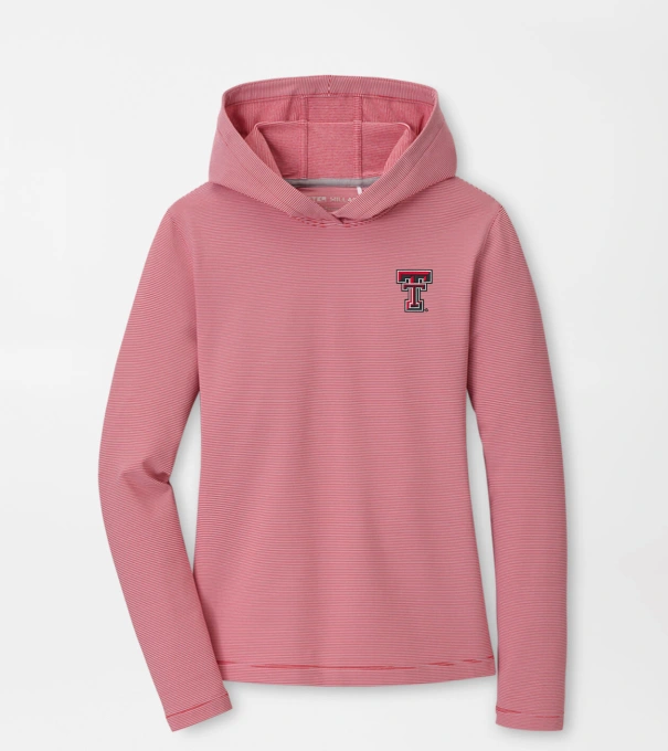 Texas Tech Women's Pine Sugar Stripe Performance Hoodie in Red3