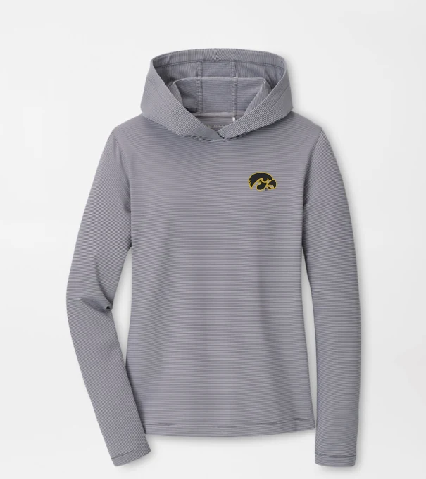 Iowa Women's Pine Sugar Stripe Performance Hoodie in Iron