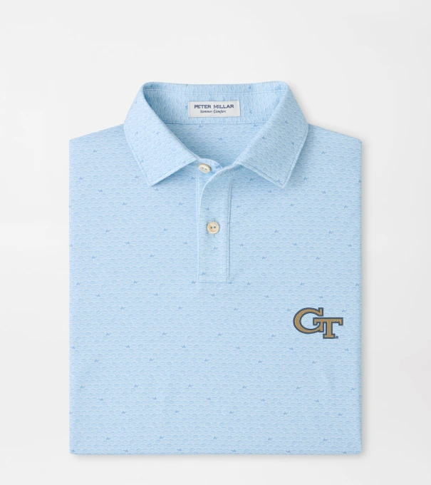 Georgia Tech On The Ball Youth Performance Jersey Polo in PALE BLUE
