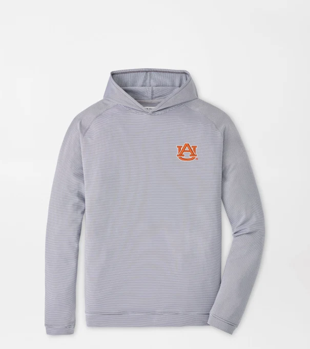 Auburn Pine Sugar Stripe Performance Hoodie in Iron