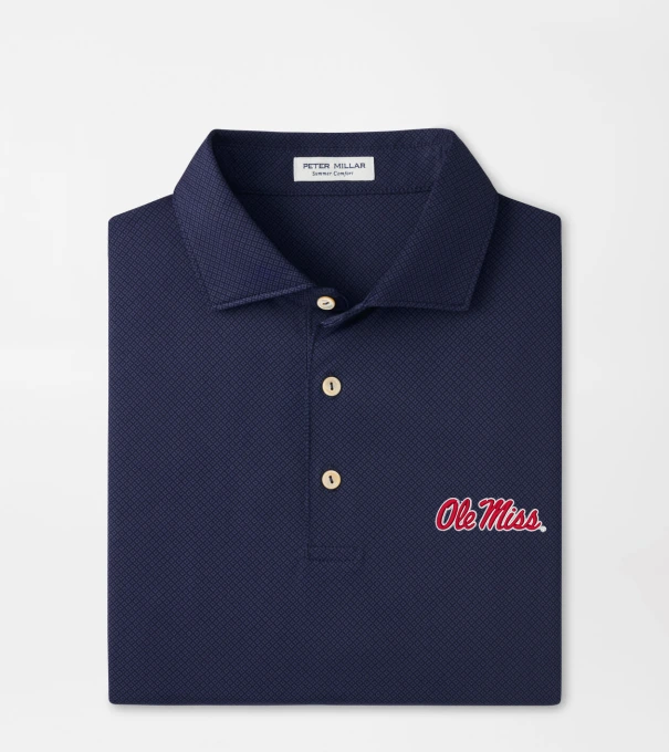 Ole Miss Hugo Performance Jersey Polo in Navy