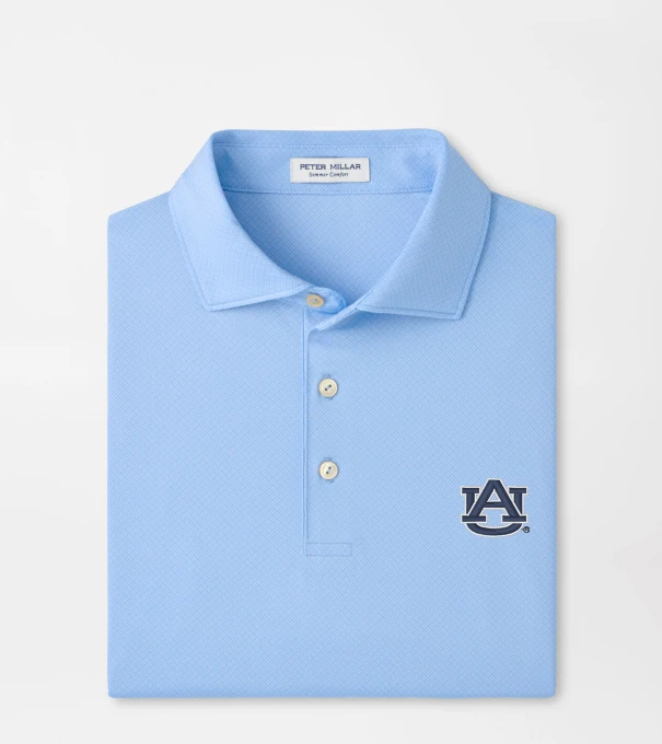 Auburn Hugo Performance Jersey Polo in Cottage Blue