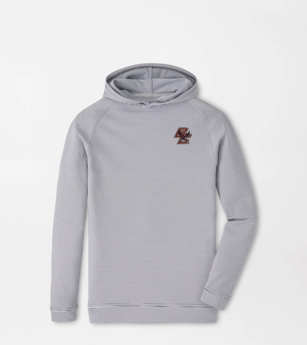 Boston College Pine Youth Sugar Stripe Performance Hoodie in Iron