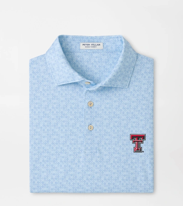 Texas Tech Bases Loaded Performance Jersey Polo in PALE BLUE