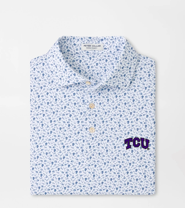 TCU Kick Off Performance Jersey Polo in Blue Frost