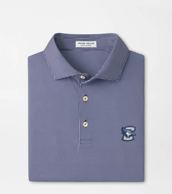 Creighton Border Performance Jersey Polo in Navy
