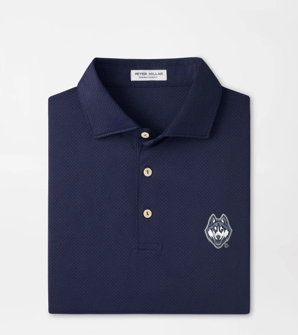 UConn Hugo Performance Jersey Polo in Navy