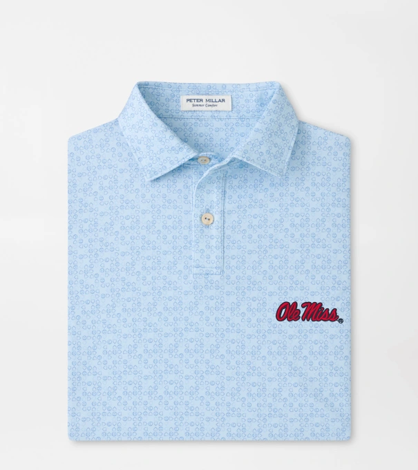 Ole Miss Bases Loaded Youth Performance Jersey Polo in PALE BLUE