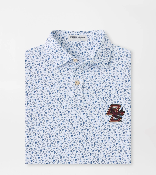 Boston College Kick Off Youth Performance Jersey Polo in Blue Frost