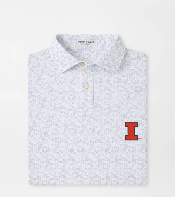 Illinois Bases Loaded Youth Performance Jersey Polo in White