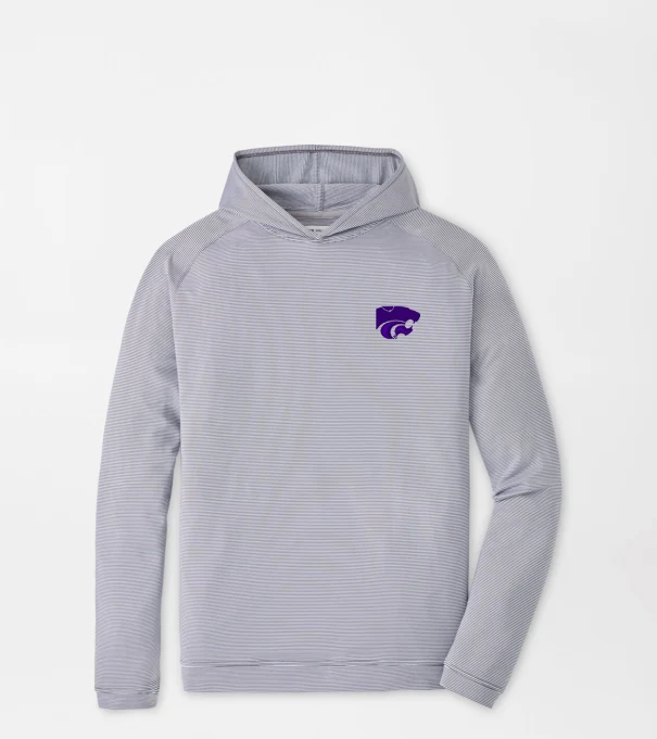 Kansas State Pine Sugar Stripe Performance Hoodie in Iron