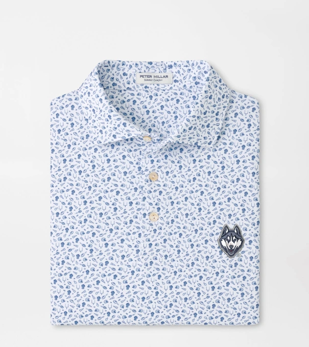 UConn Kick Off Performance Jersey Polo in Blue Frost