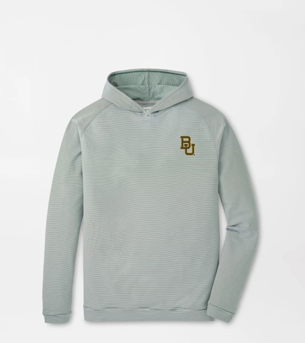 Baylor Pine Sugar Stripe Performance Hoodie in Green1