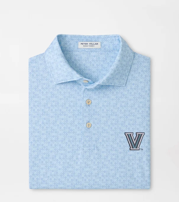 Villanova Bases Loaded Performance Jersey Polo in PALE BLUE