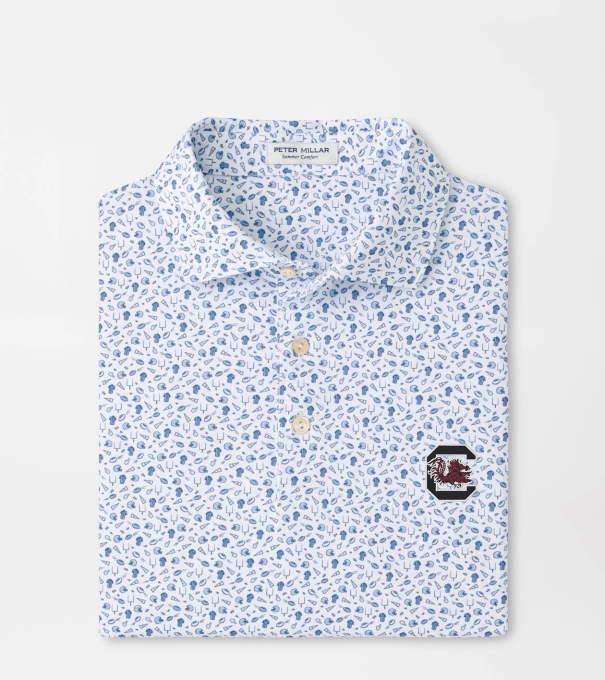 South Carolina Kick Off Performance Jersey Polo in Blue Frost