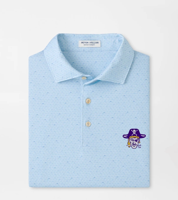 East Carolina University Vault On The Ball Performance Jersey Polo in PALE BLUE