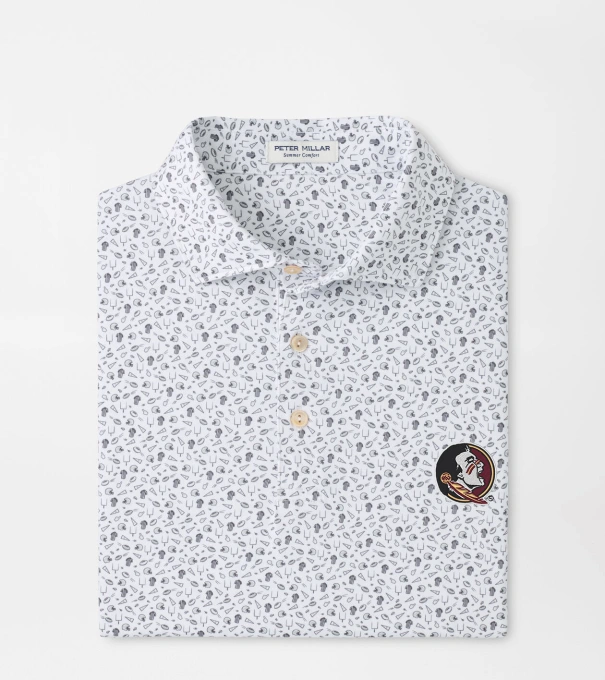 Florida State Seminole Kick Off Performance Jersey Polo in Gale Grey