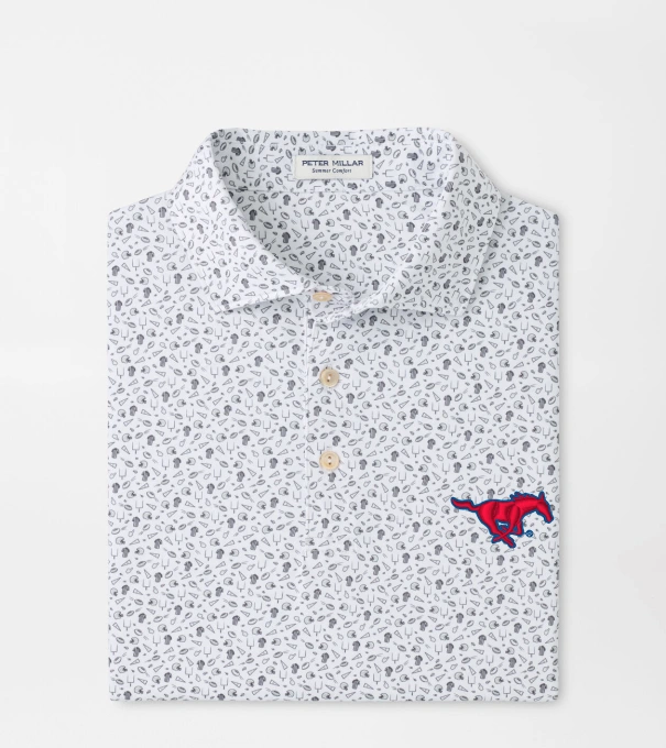 SMU Kick Off Performance Jersey Polo in Gale Grey