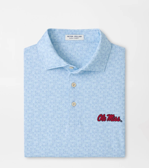 Ole Miss Bases Loaded Performance Jersey Polo in PALE BLUE