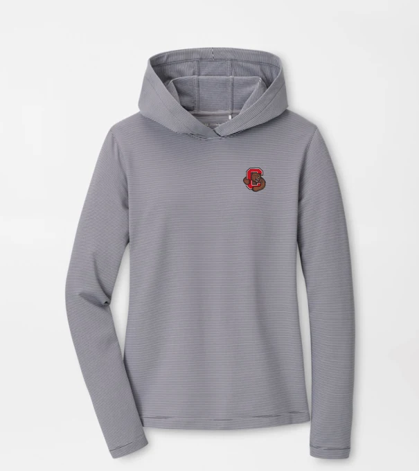 Cornell Women's Pine Sugar Stripe Performance Hoodie in Iron