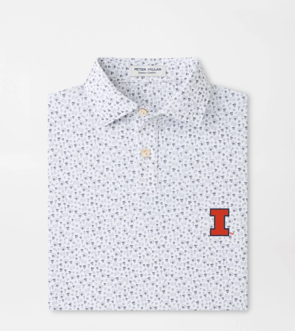 Illinois Buzzer Beater Youth Performance Jersey Polo in White