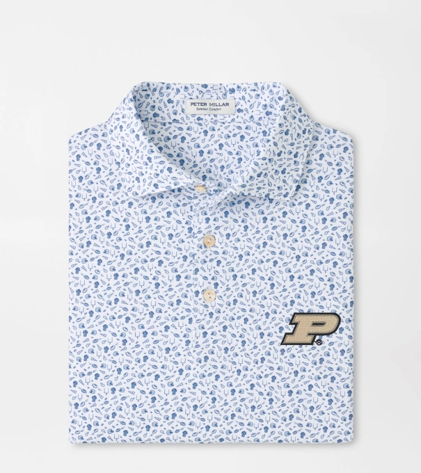 Purdue Kick Off Performance Jersey Polo in Blue Frost